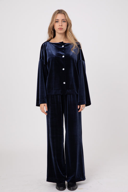 Soft Japanese blue straight pants- AVA