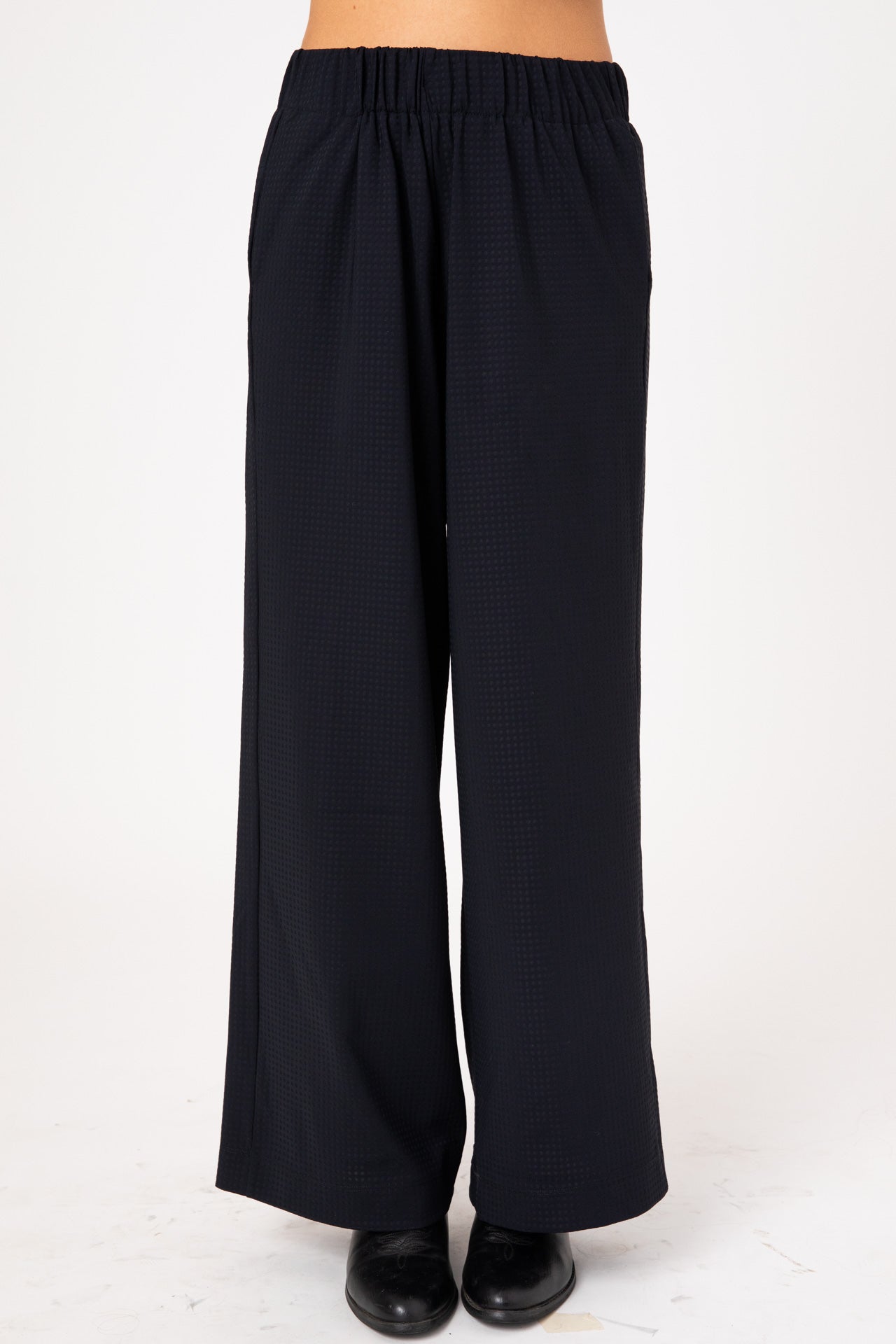 Black soft Lycra ERO Wide Leg Pants