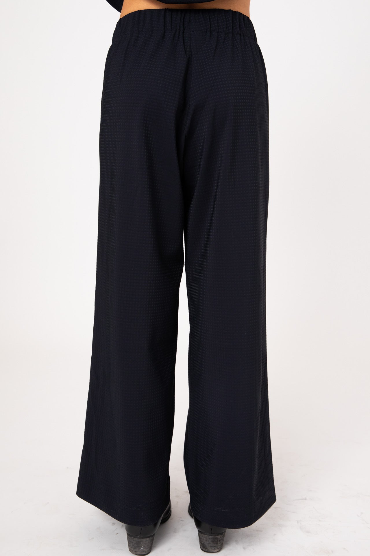 Black soft Lycra ERO Wide Leg Pants