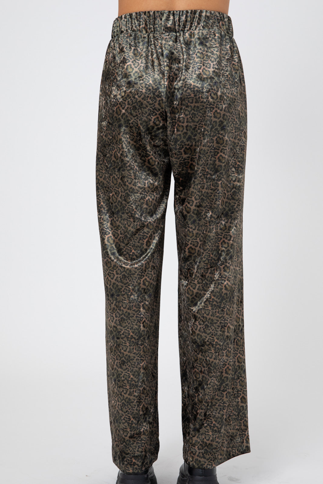 Soft Japanese Leopard Green straight pants- Ava