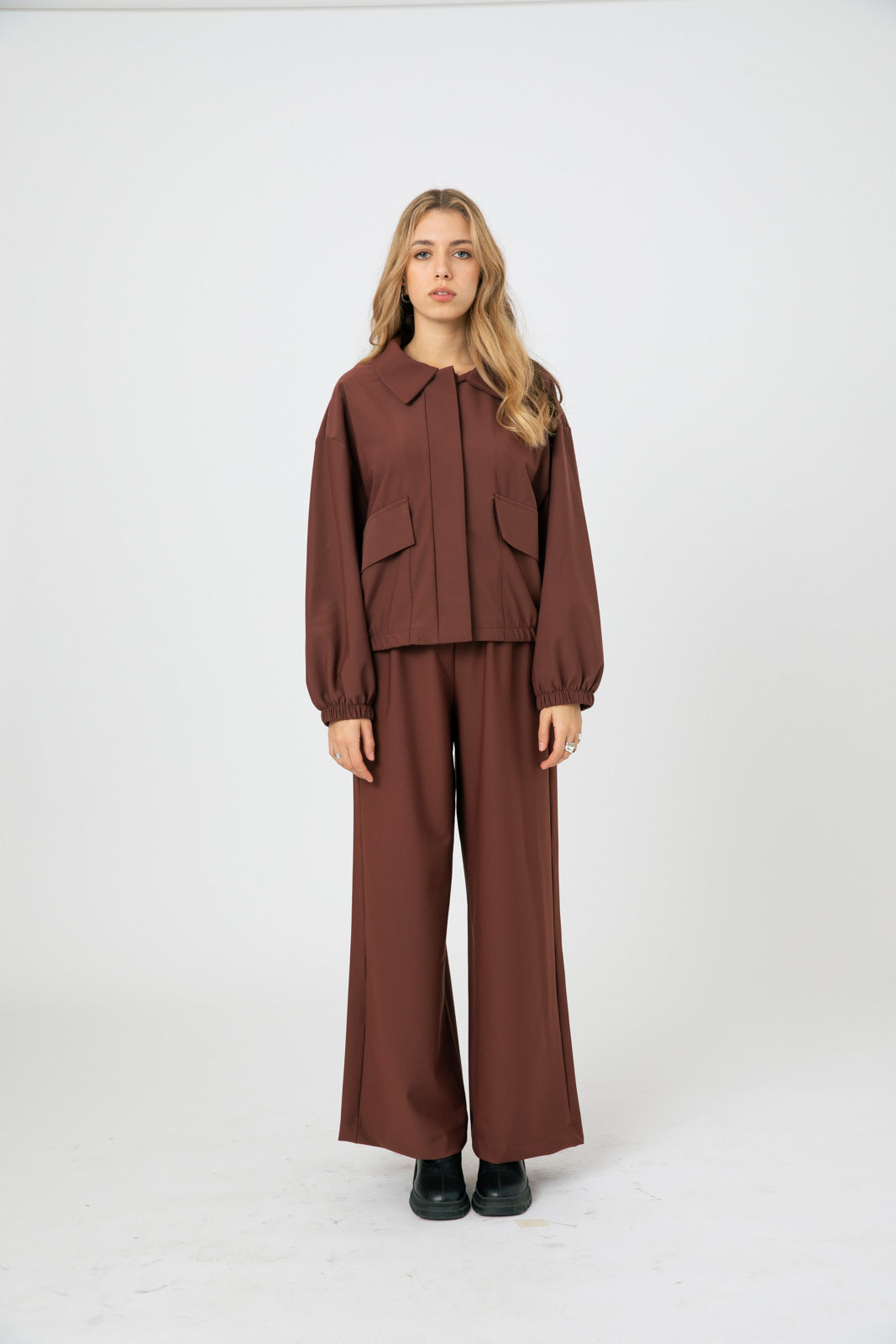 Brown Double-Layer Lycra Jacket- ERO