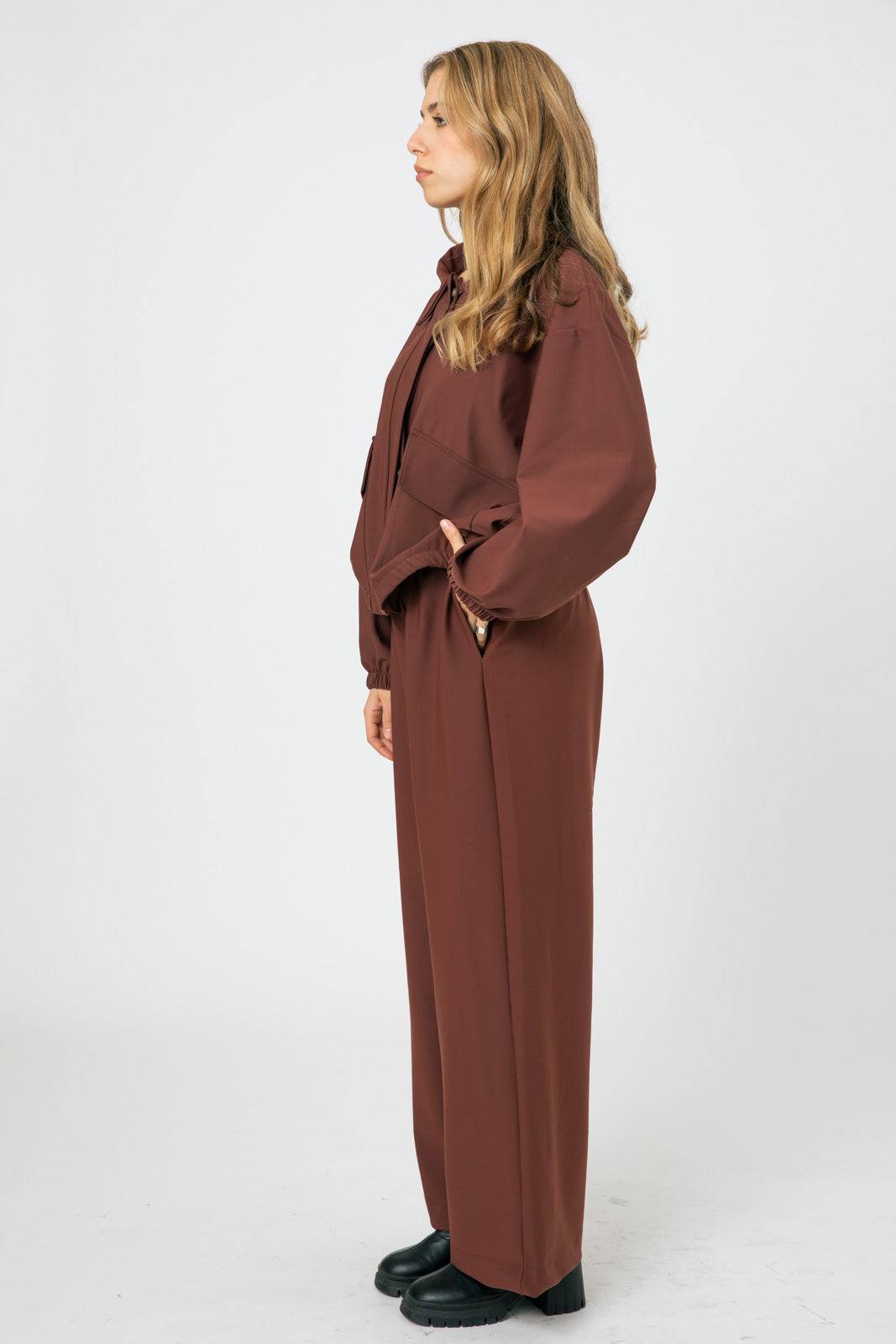 Brown Double-Layer Lycra Jacket- ERO