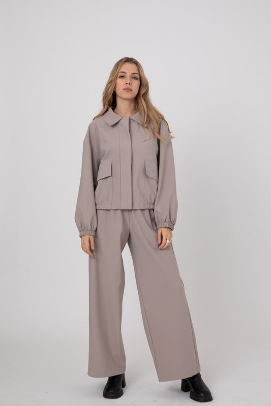 Beige Double-Layer Lycra Jacket- ERO