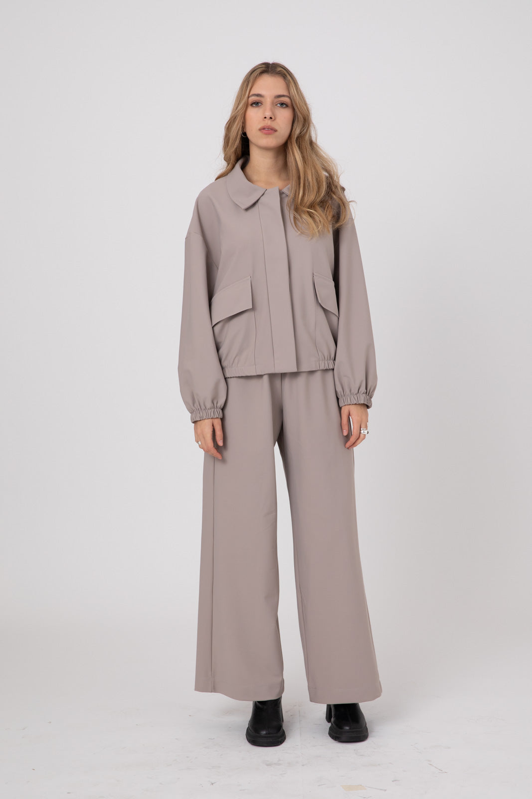 Beige Double-Layer Lycra Jacket- ERO