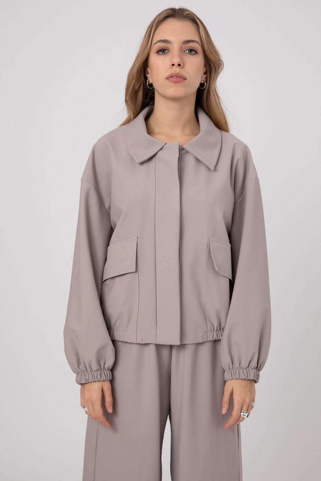 Beige Double-Layer Lycra Jacket- ERO