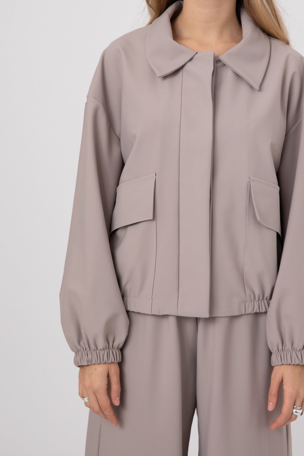 Beige Double-Layer Lycra Jacket- ERO
