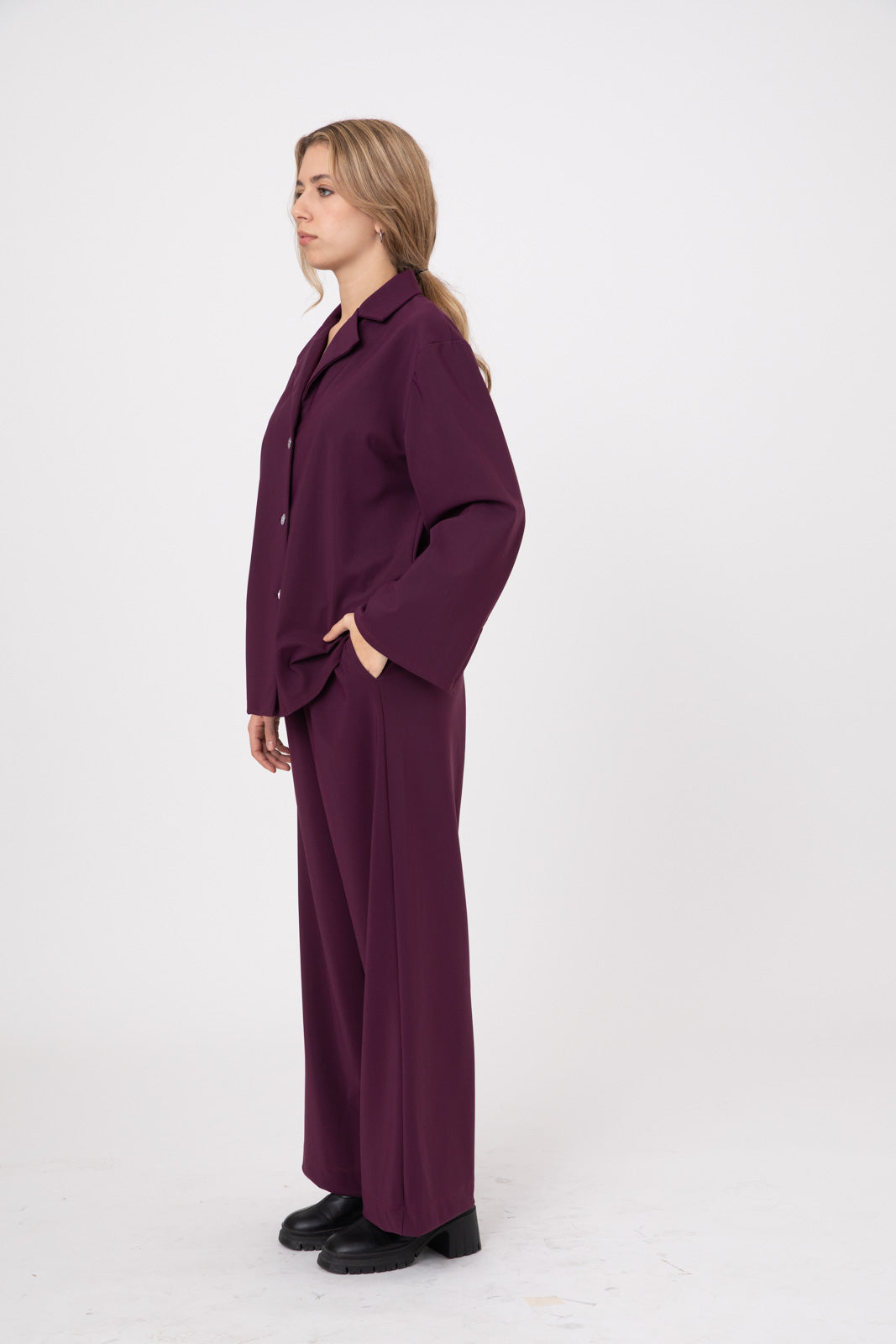 Eggplant, Purple Collared Shirt