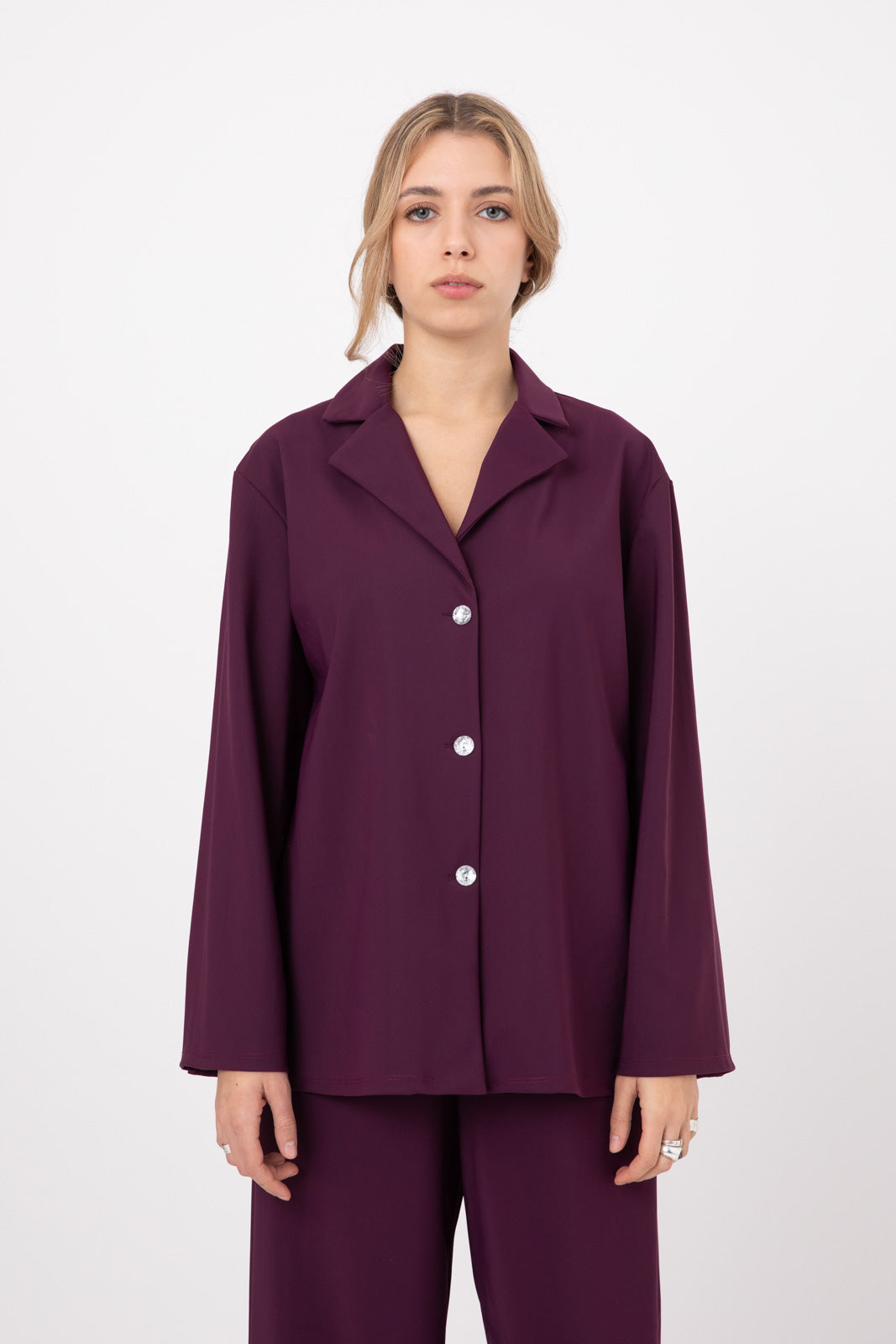 Eggplant, Purple Collared Shirt