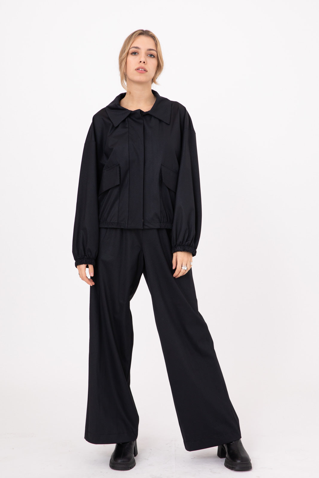 Black Glossy Tailored Jacket- ERO