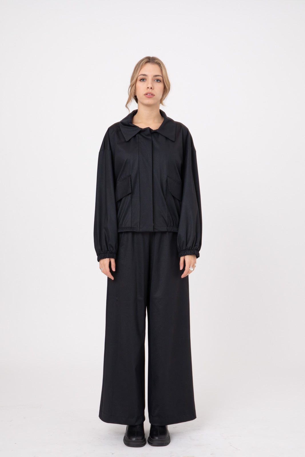 Black Glossy Tailored Jacket- ERO