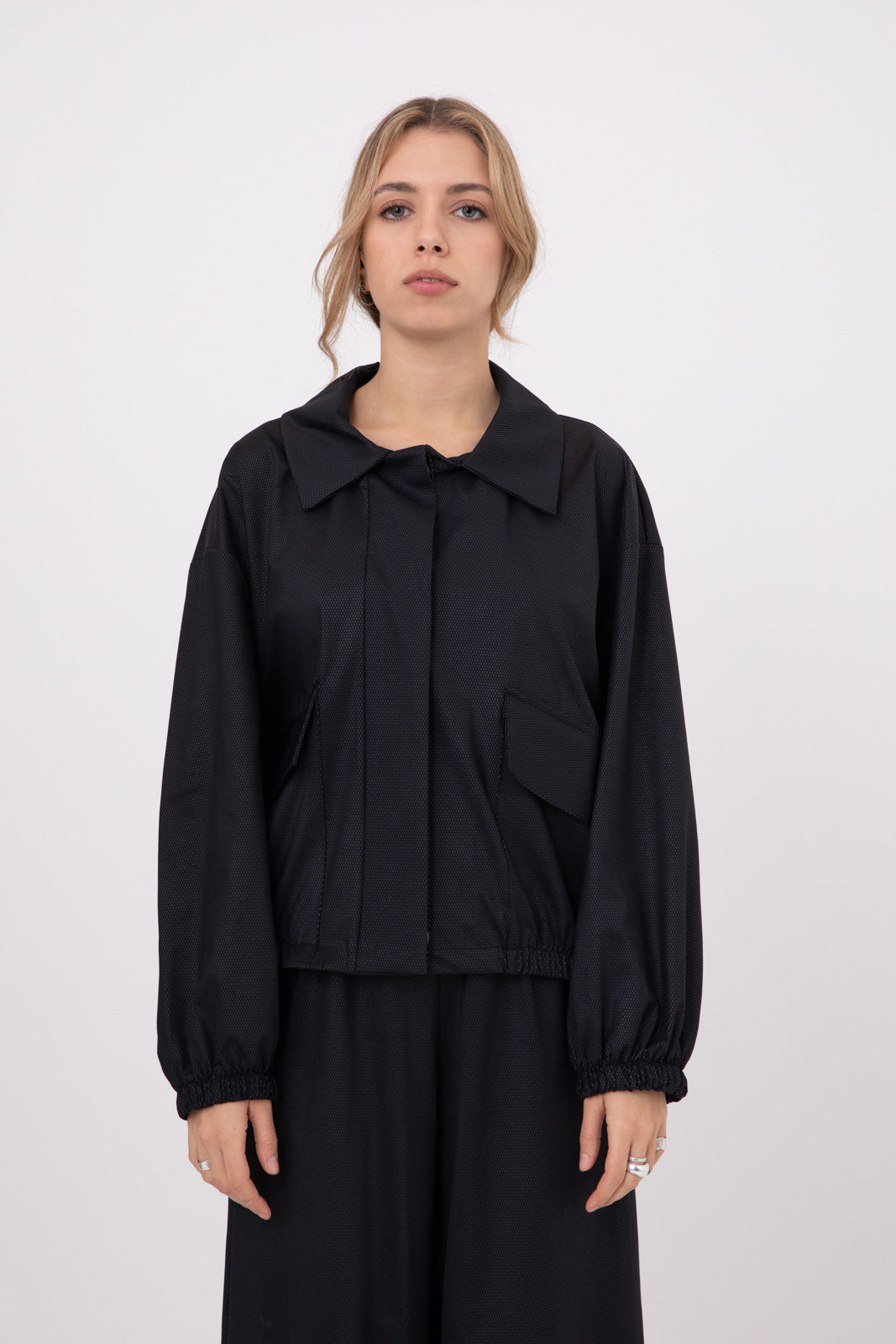 Black Glossy Tailored Jacket- ERO