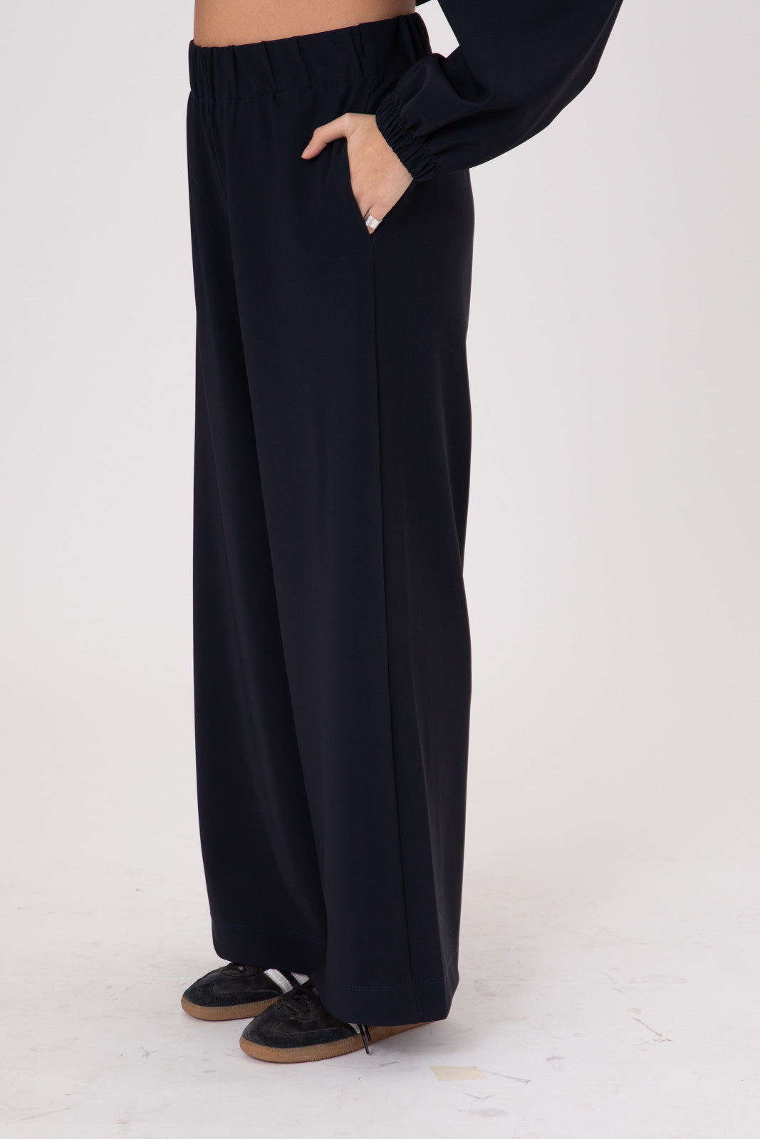 Black Glossy Wide Leg Pants- ERO