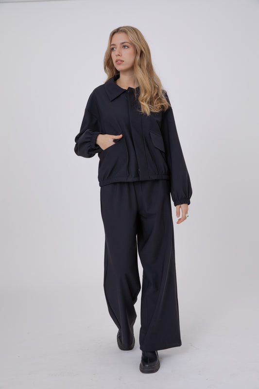 Black Double-Layer Lycra Jacket- ERO