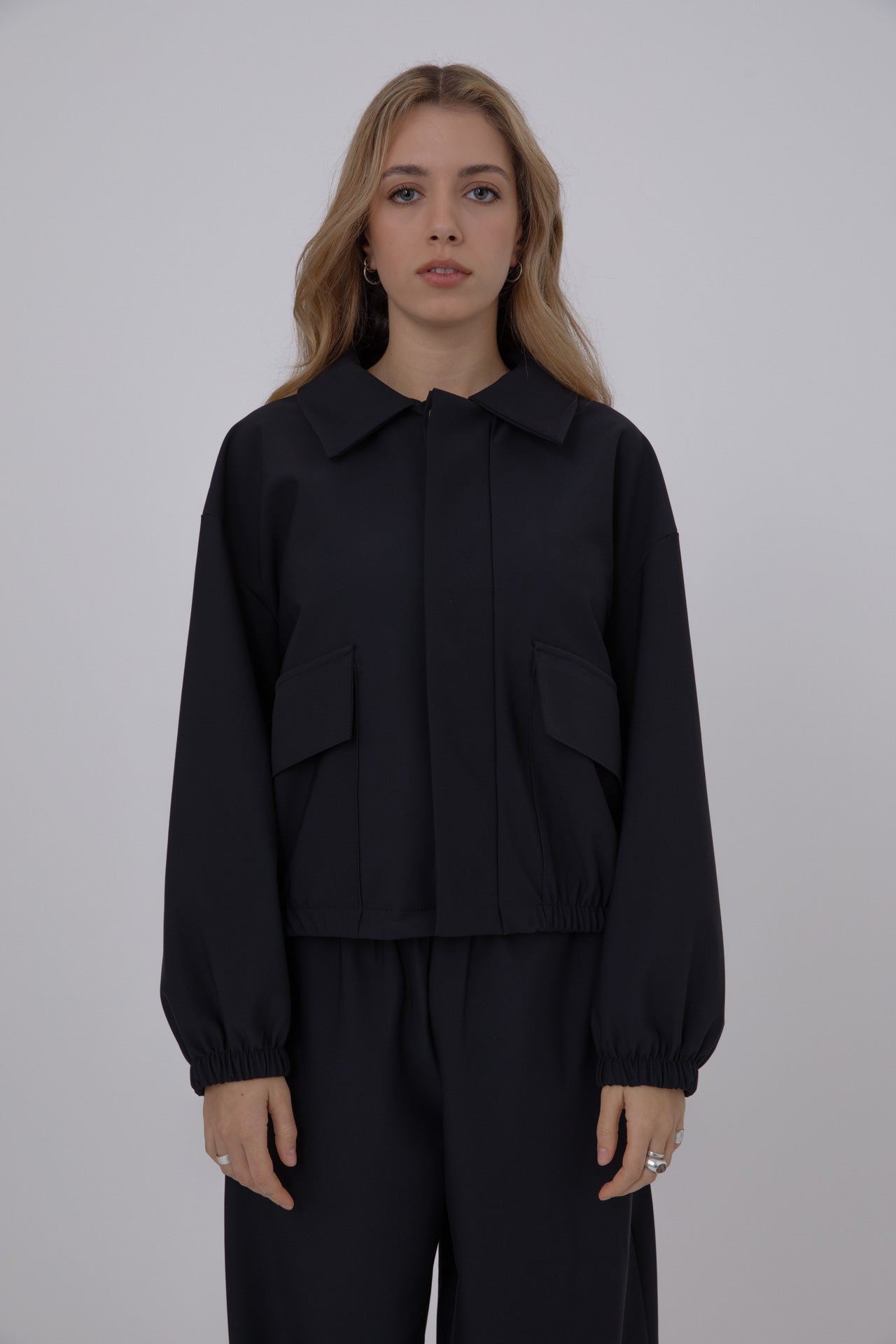 Black Double-Layer Lycra Jacket- ERO