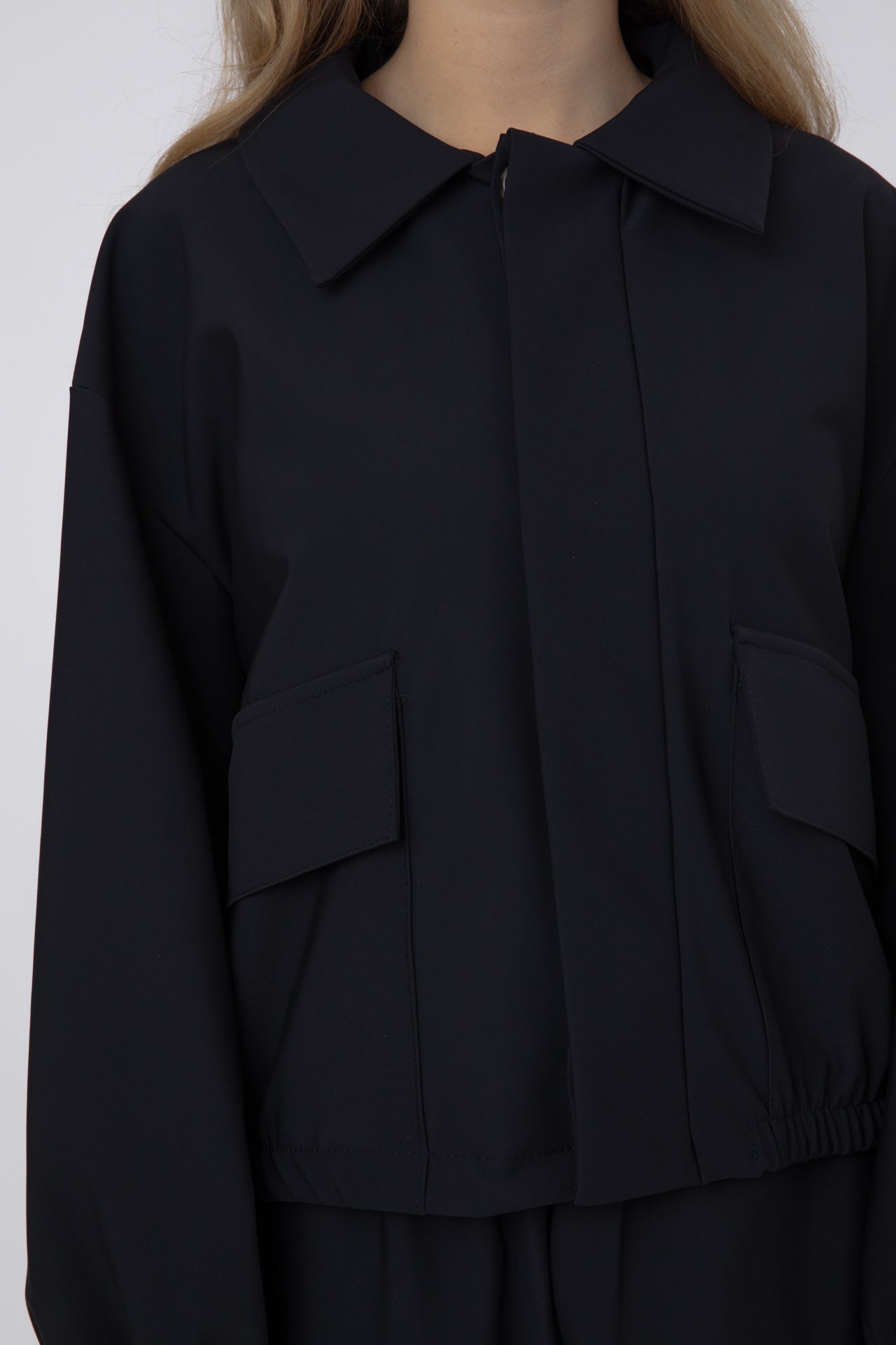 Black Double-Layer Lycra Jacket- ERO