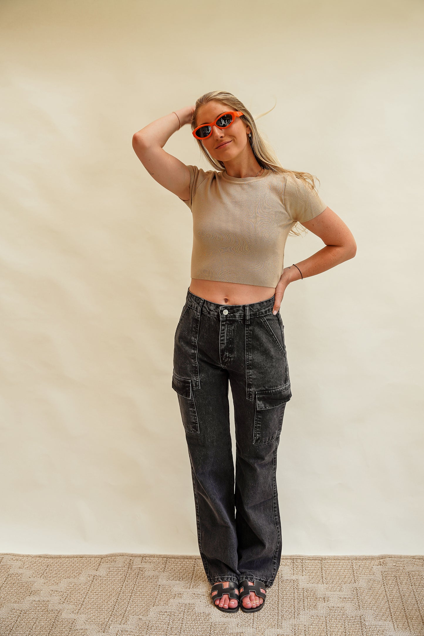 High waist- Cargo Jeans