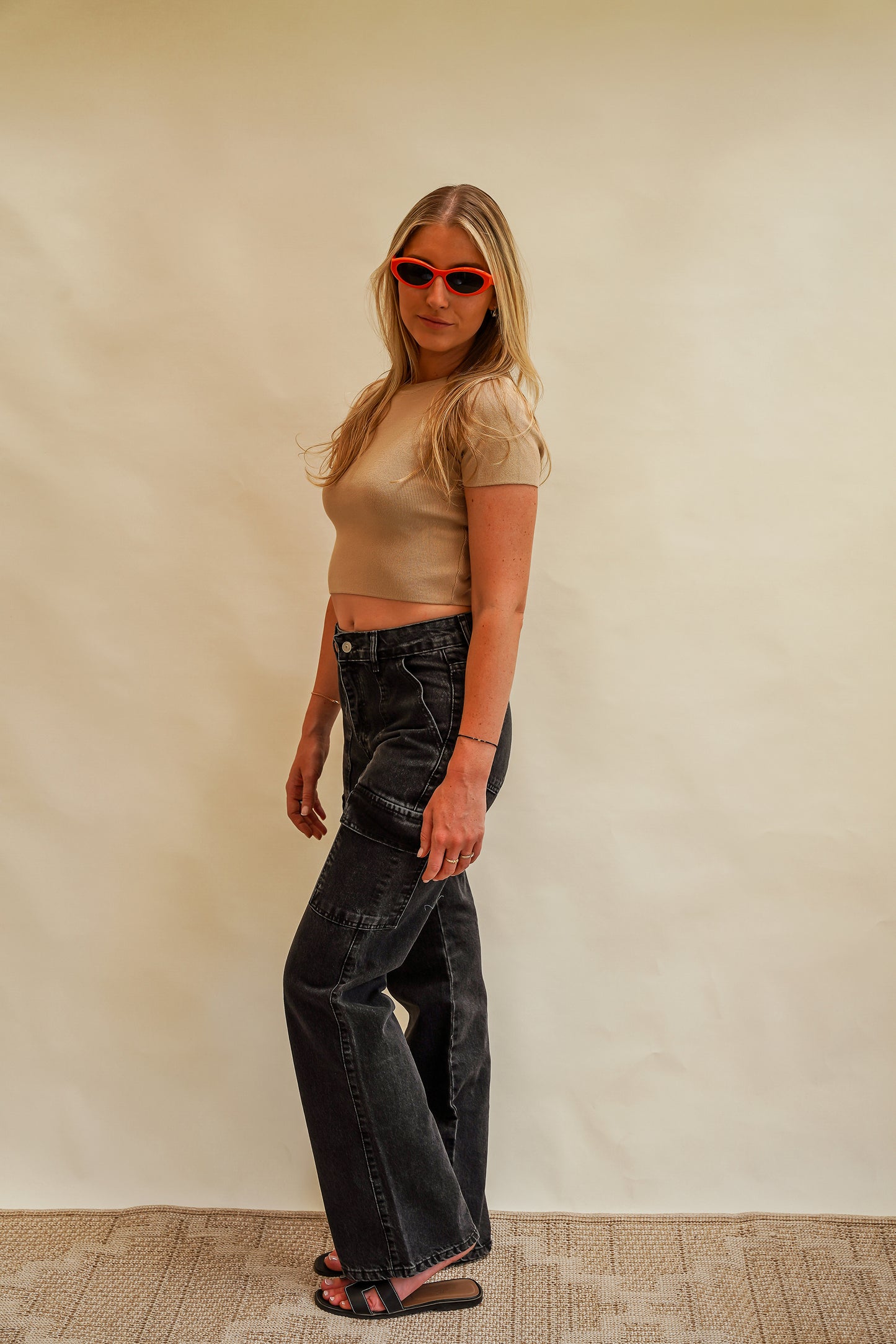 High waist- Cargo Jeans