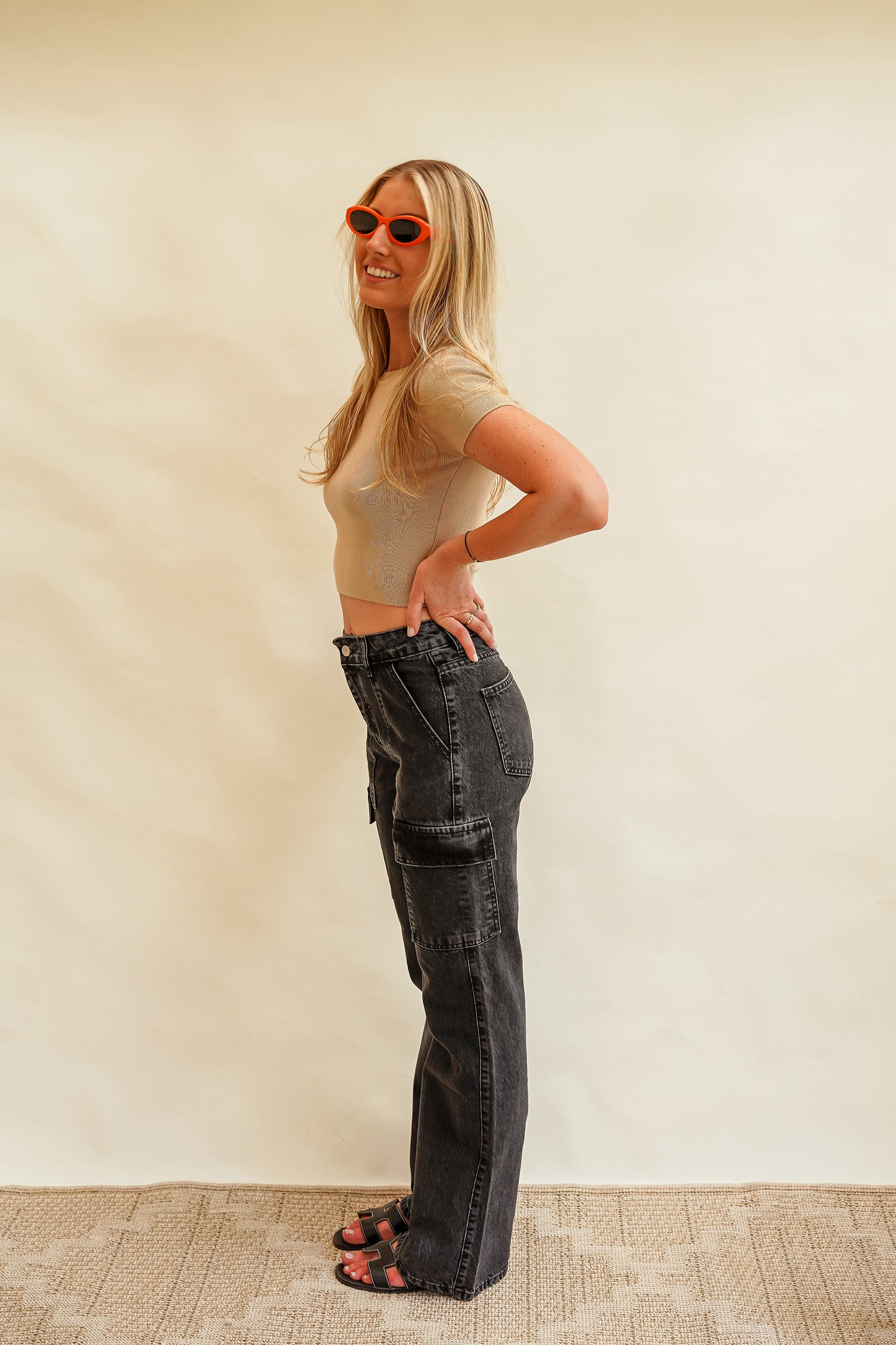 High waist- Cargo Jeans