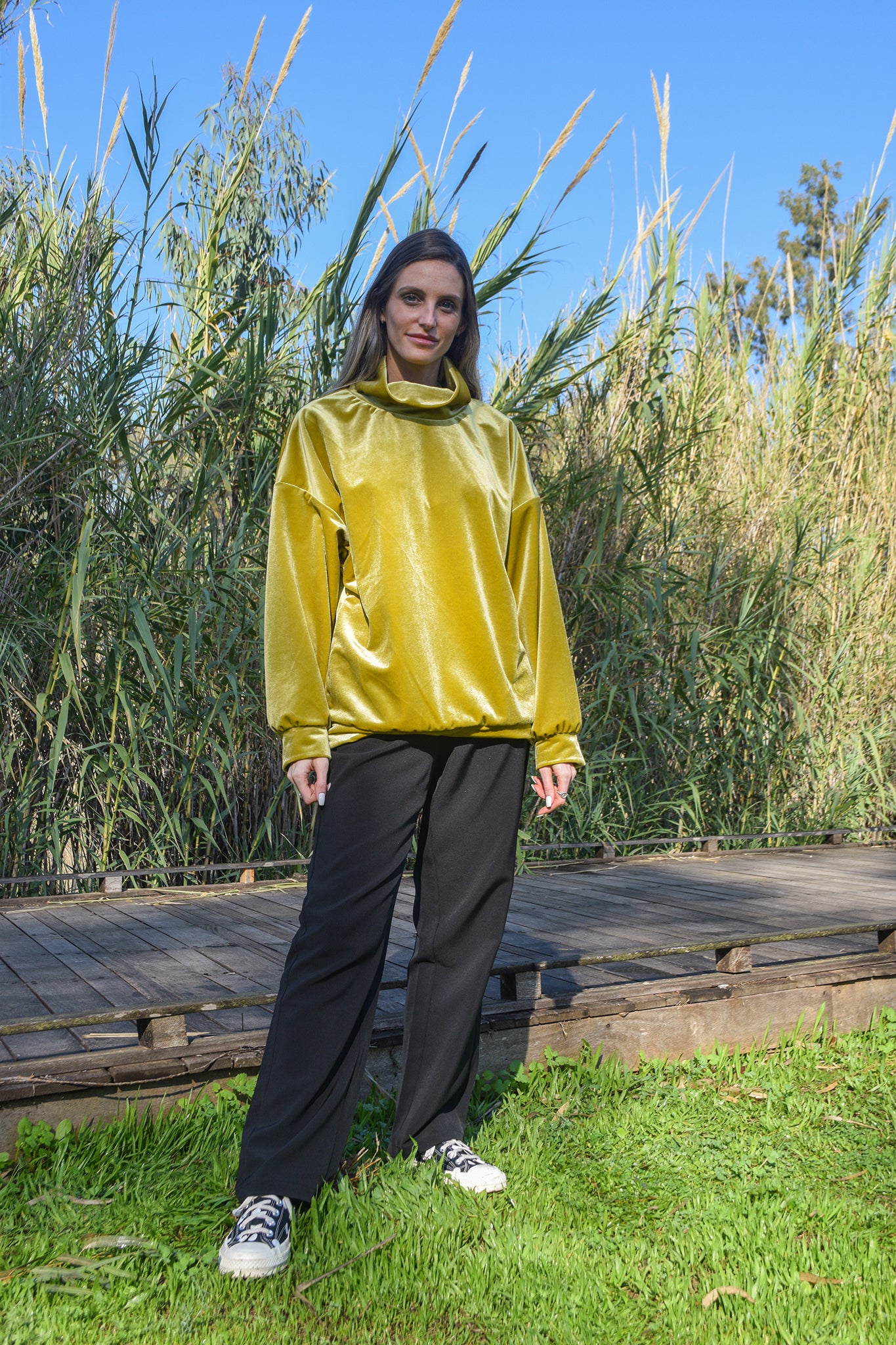 Mustard yellow- Koko thick velvet shirt