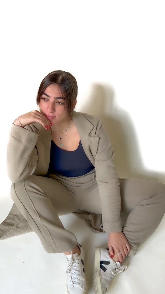 Khaki French terry pants