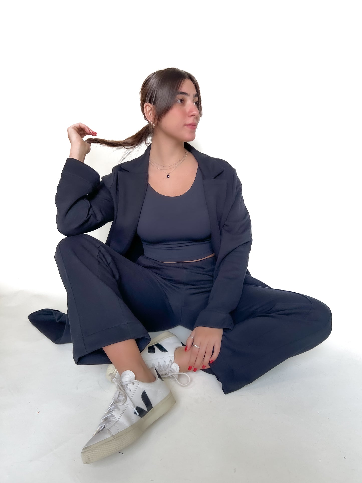 Black French terry pants