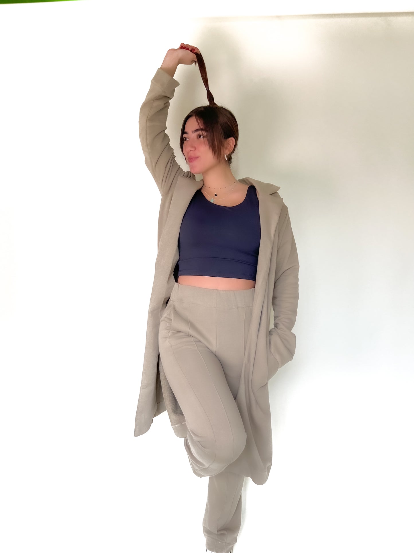 Khaki French terry pants