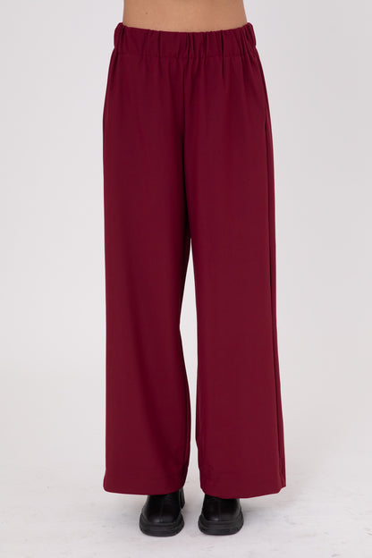 Burgundy Wine Double-Layer Pants