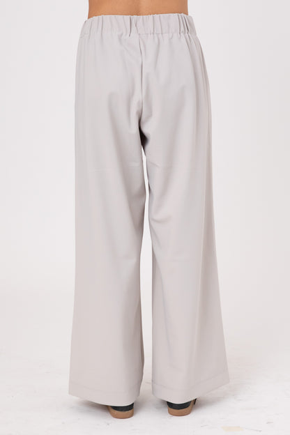 Light Beige Double -Layer Lycra ERO Pants wide - leg pants