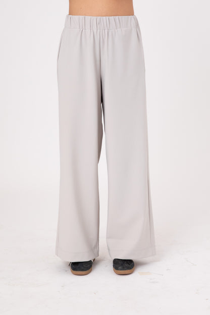 Light Beige Double -Layer Lycra ERO Pants wide - leg pants