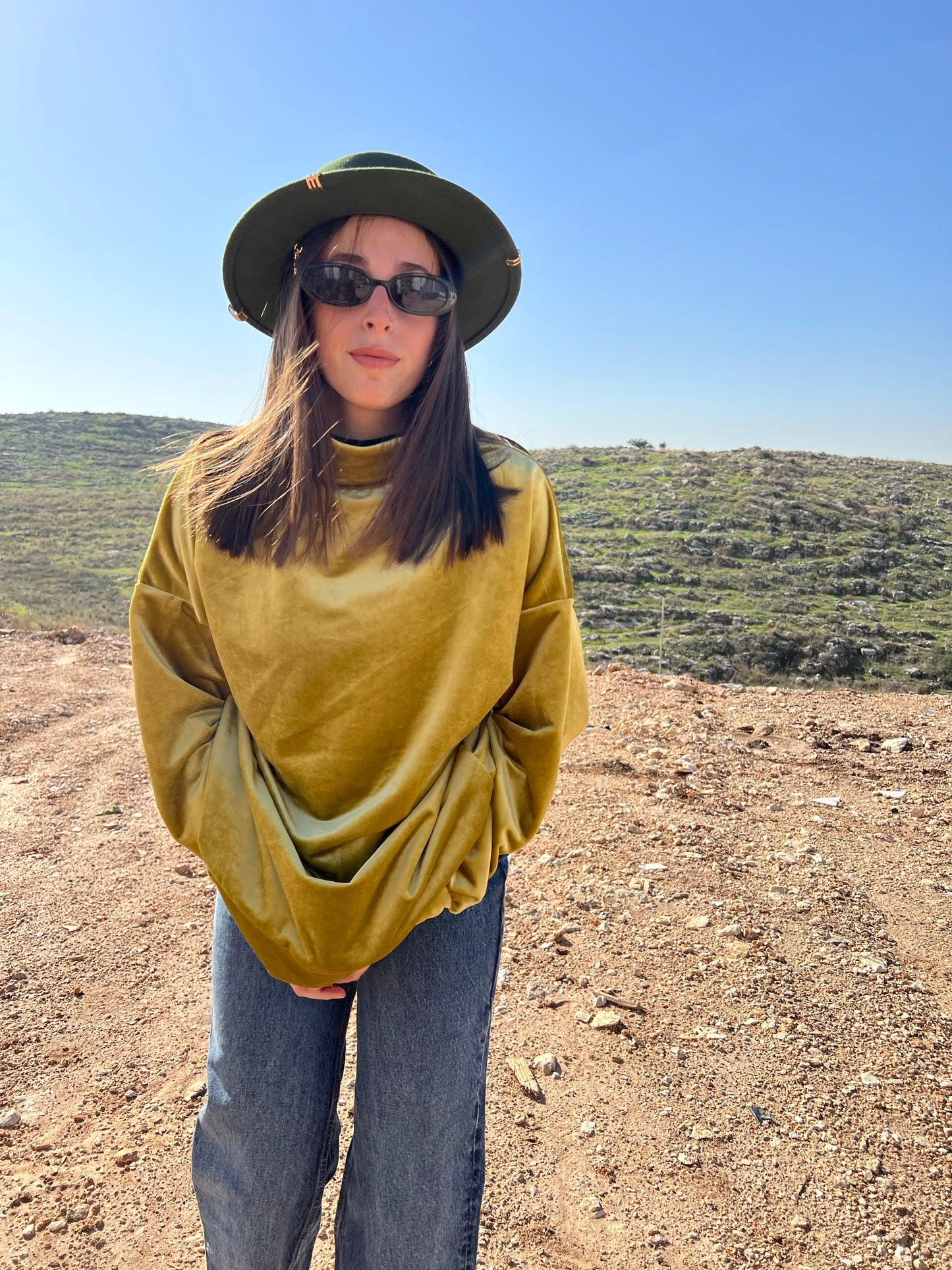 Mustard yellow- Koko thick velvet shirt