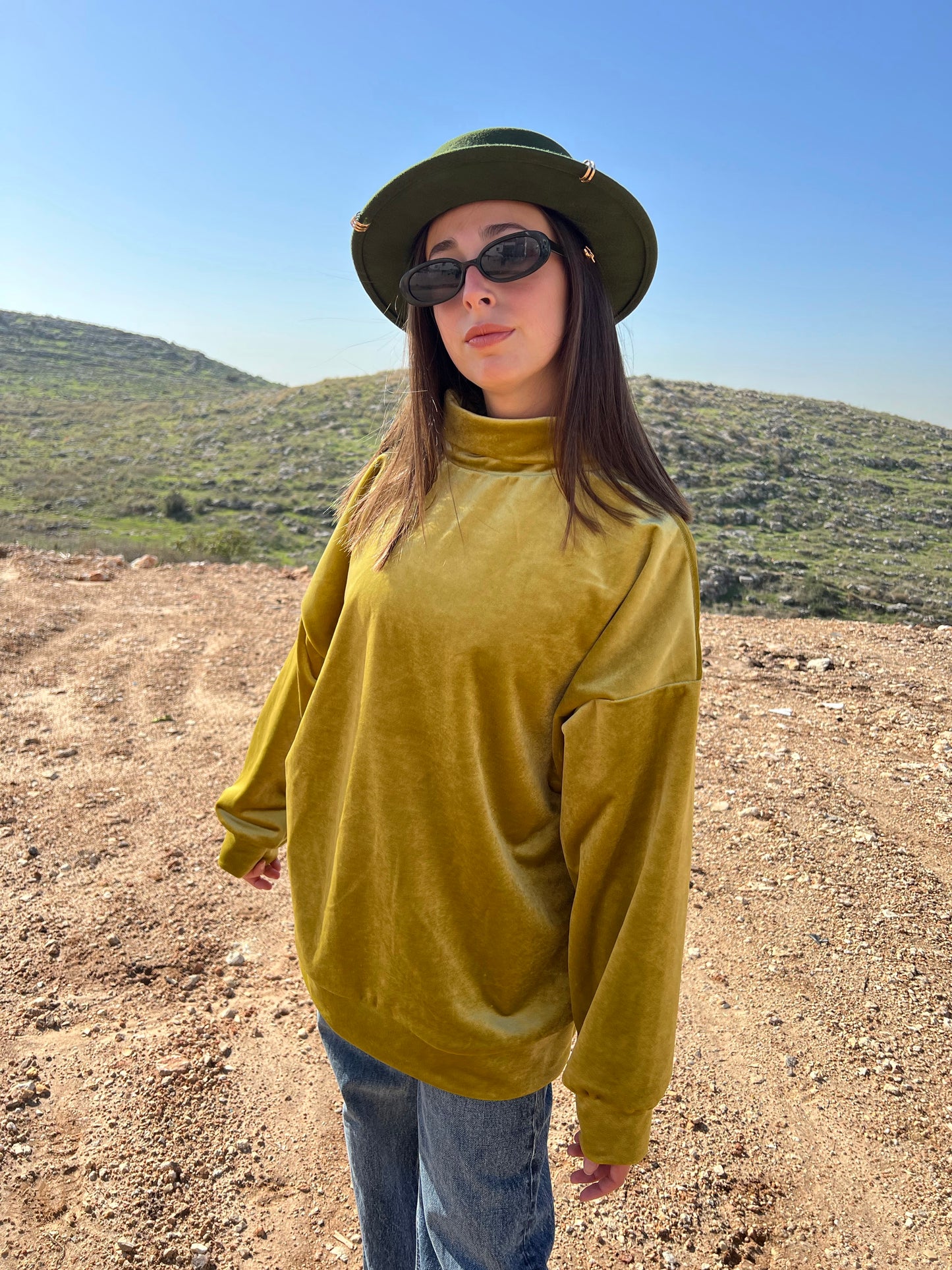 Mustard yellow- Koko thick velvet shirt